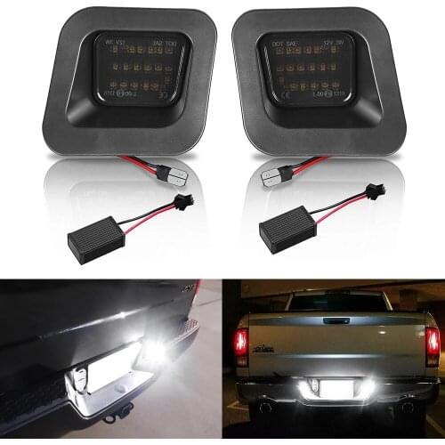 2Pcs Car Led License Plate Lights For 2003-2018 Dodge Ram 1500 2500 3500 RAM 2019 1500 Classic Rear Number Plate Lamp Error Free