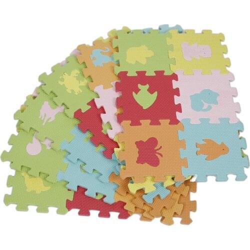 36PCS Animal Pattern Play Floor Mat Colourful Kids Interlocking Baby Soft EVA Foam DIY Jigsaw Puzzle Non-slip Game Mat Baby Gift