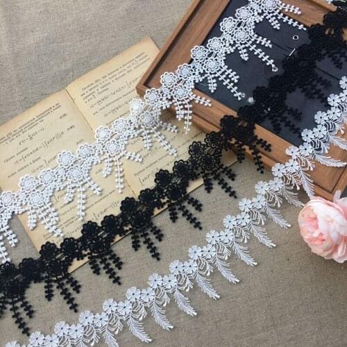 8yards Polyester lace trim ribbon fabric costume jewelry DIY shoulder belt wedding dress yarn decoration material accessories