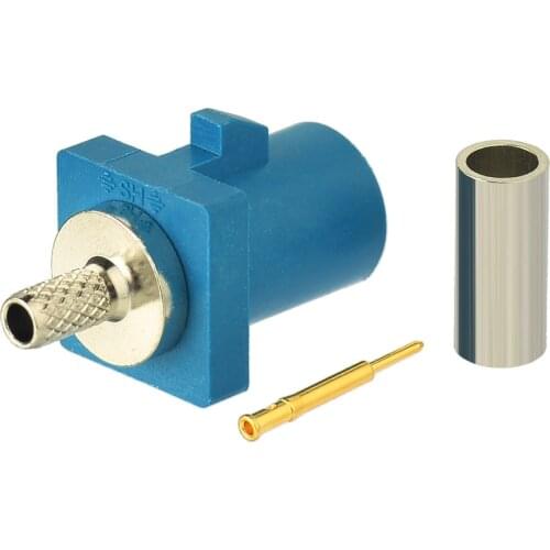 Superbat Car Audio Video Antenna Connector Fakra Z WaterBlue/5021 Neutral Coding Plug Crimp for Cable RG316 RG174 LMR100