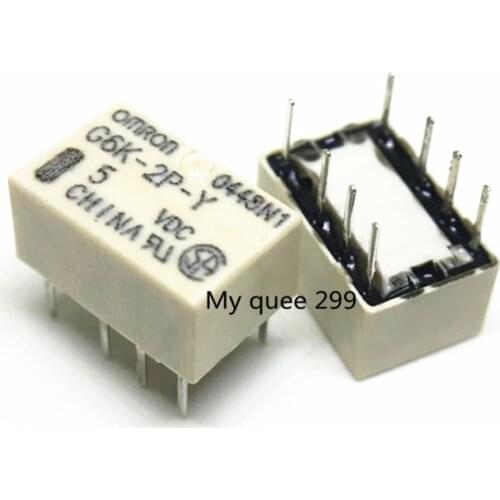 Free Shipping 10pcs/lot new original Omron relay G6K-2P-Y-5VDC G6K-2P-Y-5V G6K-2P-Y-DC5V G6K-2P-Y 5VDC 1A 8Pin