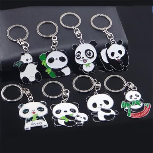 New Cute Panda keychains Cartoon Key Chain Gift Backpack Pendant Keyholder Accessories