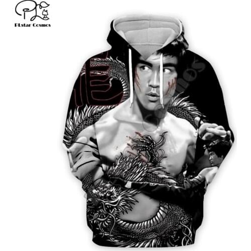 Bruce Lee 3D print Kung Fu movie star hoodies Men Women sweatshirt casual Harajuku long sleeve cool pullover tops shirt KOFU-008