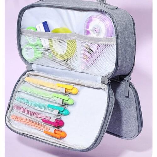 Large Capacity Pencil Case Pencilcase School Pen Double Layer Oxford Cloth Kawaii School Box Pencils Pouch Stationery