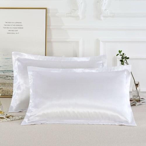 50x70cm Pure Emulation Silk Pillowcase Comfortable Soft Imitated Silk Satin Pillow Case Cover for Bed Throw Pillow No Zipper
