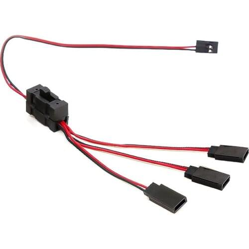 FBIL-1PCS RC Servo Extension 1 to 3 Y Wire Cable LED Light Control Power Switch for JR Futaba RC Model