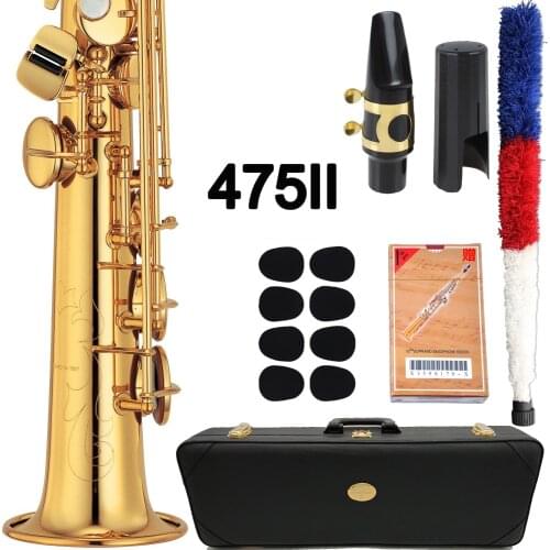 Brand New Japan Saxophone Soprano 475 Professional Soprano Sax Custom Gold Lacquer Mouthpiece Reeds Neck With Case