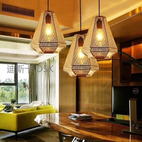 Personality stainless steel pendant lamp Metal hollow out pattern pyramid restaurant bedroom lamps and lanterns