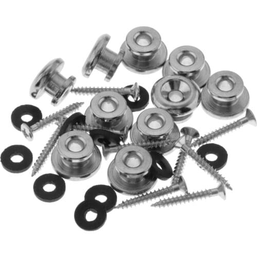 Metal Strap Buttons End Pins with Mounting Screws and Rubber Washers for