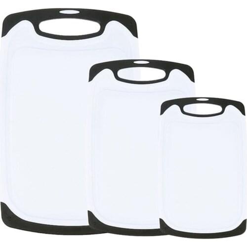 Kitchen Cutting Board Easy-Grip Handles Safe Non-Slip Plastic Chopping Board Set For Kitchen C1