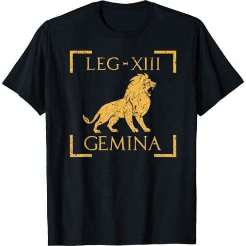 Legio XIII Gemina Lion Emblem Roman Legion T-Shirt. Summer Cotton Short Sleeve O-Neck Mens T Shirt New S-3XL