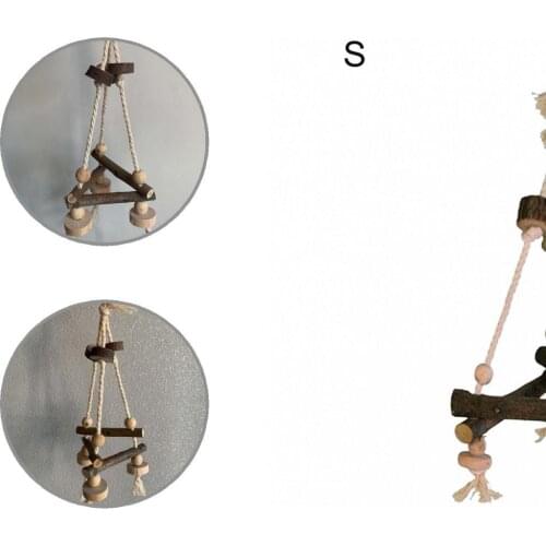 Lightweight Pragmatic Bird Rope Perch Hammock Wood Cockatiel Stand Toy Natural Bird Accessories