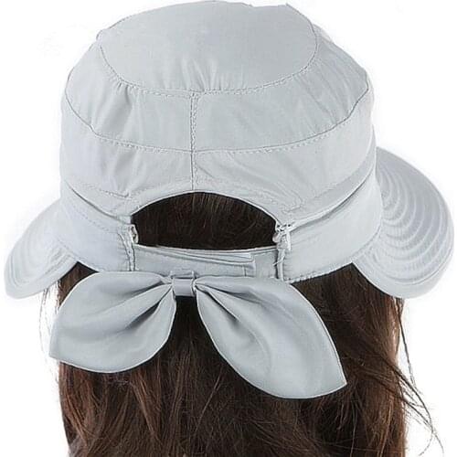 Summer Fashion Korean Style Bowknot Big Visor Cap Color Matching Beach Sun Hat AC889