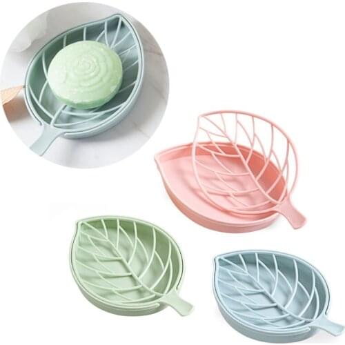 Bathroom Portable Soap Dish Creative Leaf Shape Soap Box Double Layer Storage Box Non-slip Bathroom Accessories мыльница