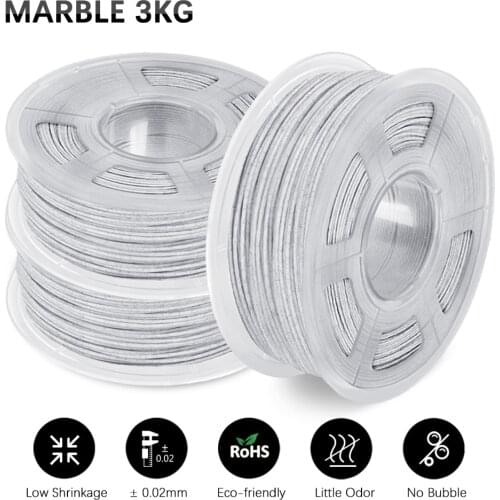 GOHIGH PLA Marble Filament 3 Rolls 1.75MM Spool PLA Rock Texture Filament For 3D Printer