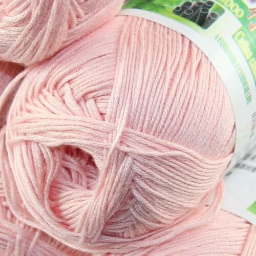 Lot of 1 BallsX50g Color optional Super Soft Natural Bamboo Cotton Knitting Yarn Baby pink 322-921