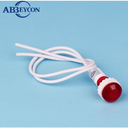 Pilot lamp 220v neon 10mm plastic 220V Red car pilot light with connector indicator light