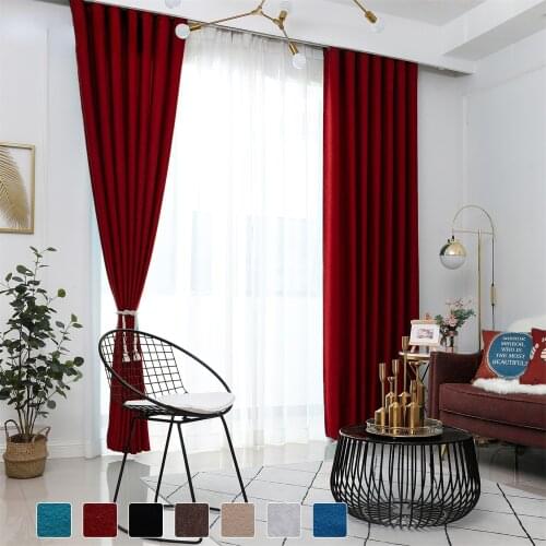 Plain Velvet Cotton Curtains for Living Room Bedroom Door Window Panel Blackout Curtain Drapes Burgundy Grey Black Coffee Brown
