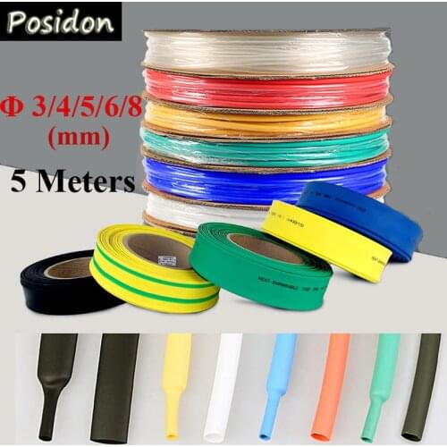 Posidon 5M/Roll 3/4/5/6/8mm Heat Shrinkable Tube Assist Hooks Plastic Heat Shrink Tube Thermal-plastic Tube Assistant Fish Hooks
