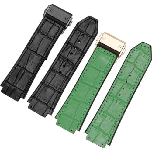 CICIDD Cow Leather Watchband Suitable For Hublot Classic Fusion Seris Silicone Watch Chain 19mm Convex Interface Mens Bracelet