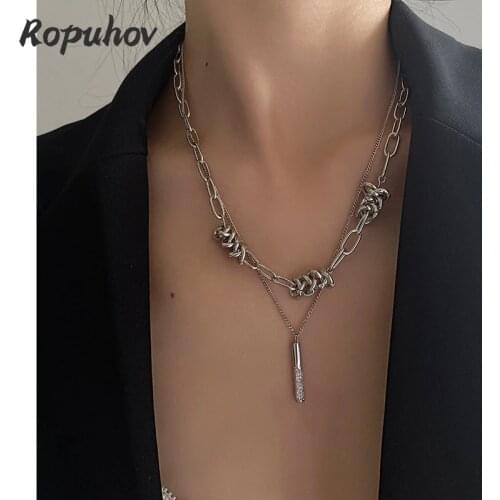 Ropuhov 2021 New Fashion Jewelry for Women Gift Initial Necklace Jewelry Iced Out Chain Egirl Custom Wholesale