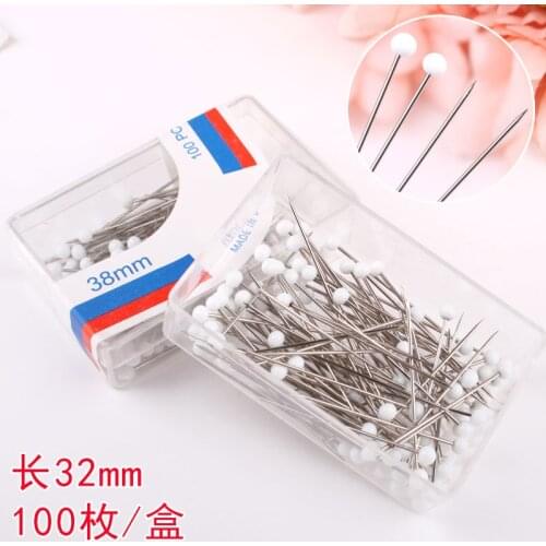 The tailor clothing white pearl needle positioning fixed materials by hand DIY pin accessories 32mm100 pieces of equipment