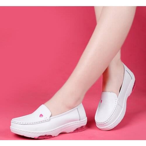 Casual Nurse shoes Wedges Women Shoes Woman Shoe Flat Platforms Female Loafers Slip On Walking Womens Shoes Air cushion shoes