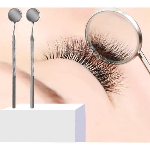 Magnifying Checking Eyelash Extension Grafting Mirror Stainless Steel Handle Lash Extension Makeup Tools Mouth Oral Teeth Care