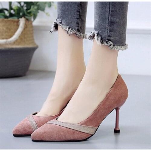 Womens shoes 2021 new spring shallow mouth pointed black sexy wild professional temperament single shoes work shoes