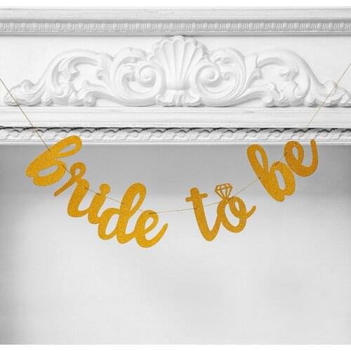 1set BRIDE TO BE Glitter Banner Streamers Wedding Bridal Bachelorette Party Hen Party Girls Night Banner Photo Props