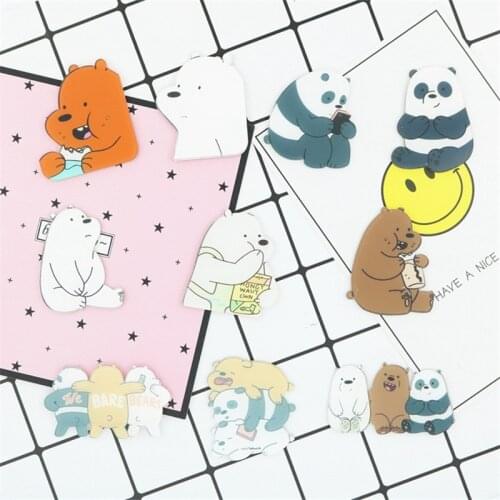 1 PCS Cartoon Animals Acrylic Pins Icons Badges on Backpack Stripe Decoration Little stupid bear Brooch Cats Badges for Clothes
