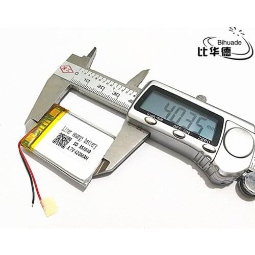 10pcs Free Shipping 3.7V 420mAh 353040 Lithium Polymer LiPo Rechargeable Battery For Mp3 Mp4 Mp5 DIY