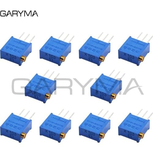 10pcs 3296X Potentiometer Resistanceohm Trimpot Trimmer 1K 2K 5K 10K 20K 50K 100K 200K 500K 1M ohm 100R 200R 500R