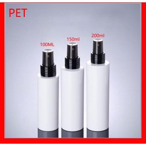 100/150/200ML PET white plastic bottles w mist spray skin care cosmetic container Cosmetic Packaging Refillable Bottles