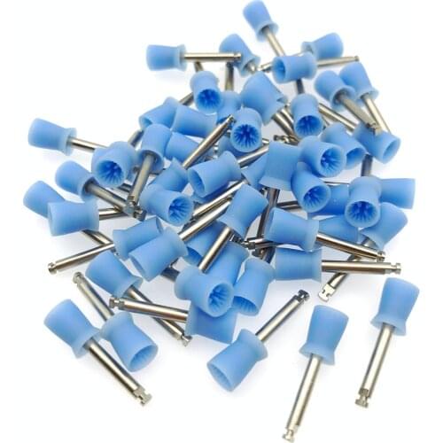 100Pcs Dental Polishing Polish Prophy Cup Brush Blue Color Latch Type