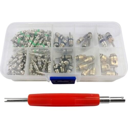 135cps Air Conditioner Assortment AC Valve Core HVAC Kit R12 R134A, 11 Kinds