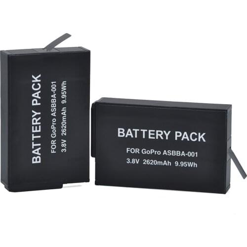 2x 2620mAh GoPro ASBBA-001 ASBBA 001 ASBBA001 Replacement Battery for Gopro Fusion 360-Degree Action Camera