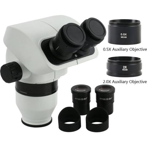 3.35X 6.7X 45X 90X Simul-focal Continuous Zoom Binocular Stereo Microscope Head WF10X/23mm Eyepiece For Phone Board Repair