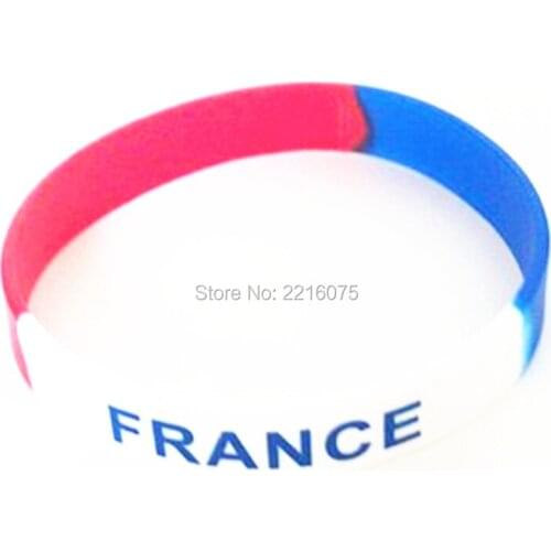 300pcs blue logo Flag World Cup France wristband silicone bracelets free shipping by DHL express