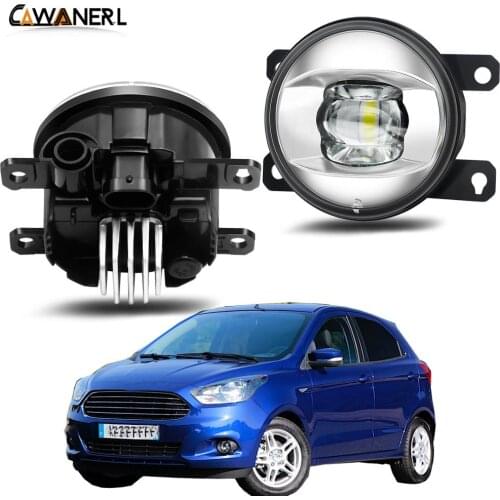Car Fog Light Assembly 30W 8000LM Front Bumper LED Lens Fog Lamp Daytime Running Light H11 12V For Ford Figo Ka+ Ka 2015 2016