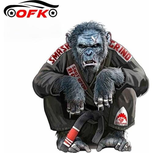 Car Stickers Decor Motorcycle Decals Art of Jiu Jitsu Chimp Decorative Accessories Creative Sunscreen Waterproof PVC13cm X 11cm