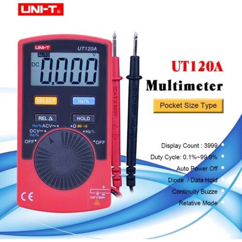 Auto range Digital Multimeters UNI-T UT120A Mini multimeter AC/DC frequency multimeter Capacitance tester with data hold