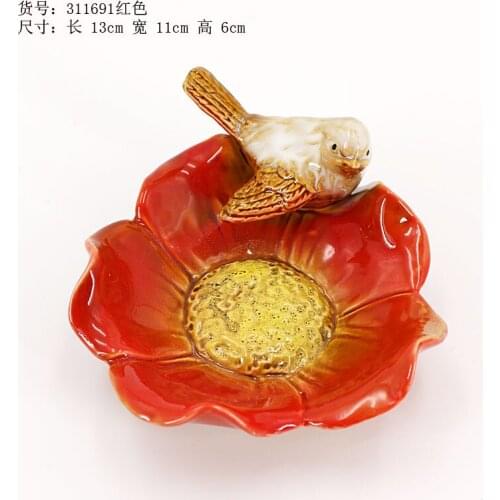 Flower Bird Shaped Ceramic Handicraft Living Room Desktop Decoration Crafts Storage Tray Ashtray Soap Box Home Decor Accessories