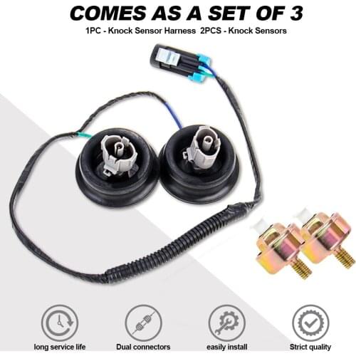 Knock Sensor w/Harness for Chevy GMC 1500 2500 4.8/5.3/6.0L 1999 2000 2001-2007