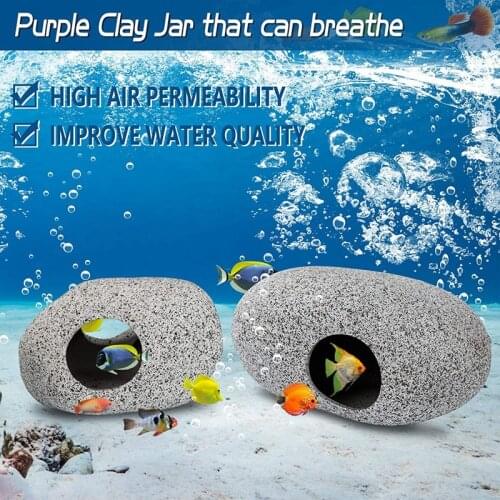 Aquarium Cave Decorations Betta Hideout Fish Tank Accessories Shrimp Cichlid Natural Breeding Hiding Cave Stones Fish