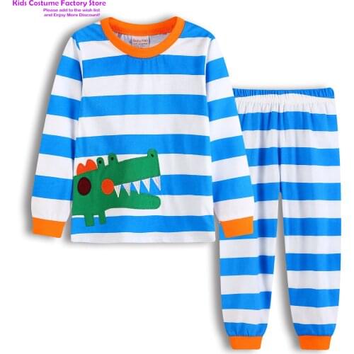 Children Dinosaur Pajamas Cartoon Sleepwear Longsleeve Clothing Sets Boys Girls Sleepwear Toddler Cotton Pijama