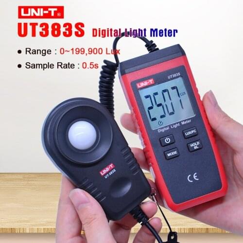 UNI-T UT383S Digital luxmeter 200000lux Auto range Data hold Digital Light Meter Illuminometers Photometer Lux/Fc Max/Min