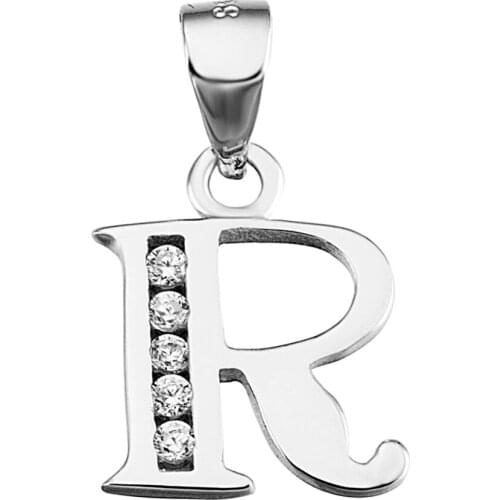 GND0390 New 925 Sterling Silver Crystal Capital Letter R Necklaces Pendants Fashion Jewelry Pendant For Women Dropshipping