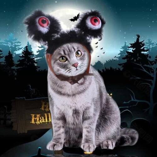 Pet Headgear Halloween Christmas Costume Glowing Big-eyed Monster Pet Decoration Hat For Dogs Cats Funny Lighting Headband Caps