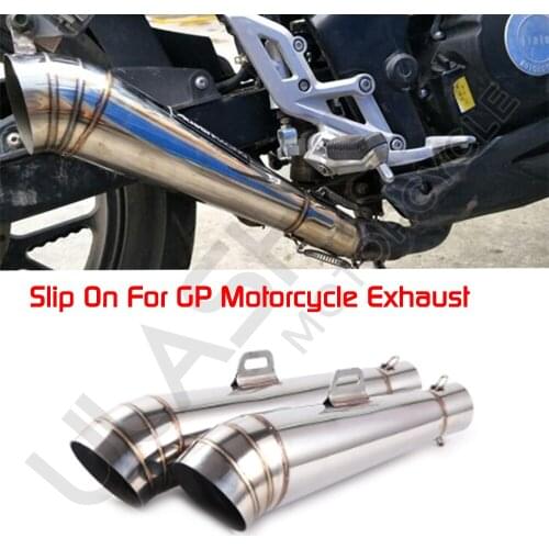 GP motorcycle exhaust pipe 304 stainless steel tube gp exhaust pipe Z1000 Z750 Z800 NINJA250 XMAX300 SMAX FZ8 RC390 ninja400